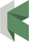 Kopernio logo, green stylized letter K